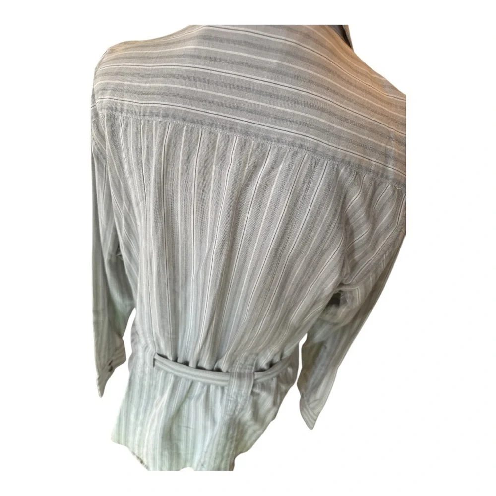 RARE Filsons Colville Cotton Shirt Dress Gray White w/ Belt Sz L